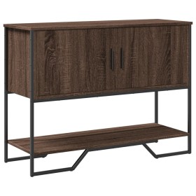 Engineered wood brown oak console table 100x35x74.5 cm by , Side tables - Ref: Foro24-848538, Price: 99,99 €, Discount: %