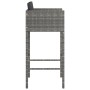 Kitchen bar stools set of 4 with gray PE rattan cushions by , Kitchen stools - Ref: Foro24-316677, Price: 401,24 €, Discount: %