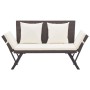 Garden bench with brown synthetic rattan cushions 176 cm by , garden benches - Ref: Foro24-317182, Price: 183,67 €, Discount: %