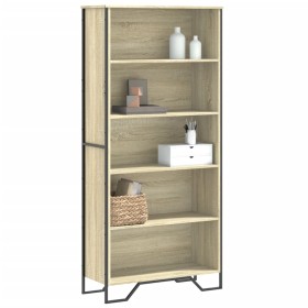 Engineered wood bookshelf in Sonoma oak color, 80x31x169 cm by , Bookcases and shelves - Ref: Foro24-3295313, Price: 109,99 €...