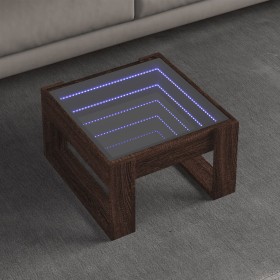 Coffee table with Infinity LED brown oak 50x53x30 cm by , Coffee table - Ref: Foro24-847629, Price: 101,80 €, Discount: %