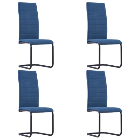 Sillas de comedor voladizas 4 unidades tela azul de , Sillas de comedor - Ref: Foro24-282031, Precio: 189,99 €, Descuento: %