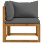 2-piece sofa set with cushions, solid dark gray acacia wood. by , Modular outdoor sofas - Ref: Foro24-318555, Price: 214,99 €...