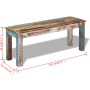 Solid recycled wood bench 110x35x45 cm by , Benches for halls and storage - Ref: Foro24-243454, Price: 130,64 €, Discount: %