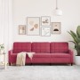 3-seater velvet sofa in burgundy red, 210 cm by , Sofas - Ref: Foro24-4007648, Price: 277,04 €, Discount: %