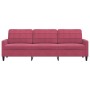 3-seater velvet sofa in burgundy red, 210 cm by , Sofas - Ref: Foro24-4007648, Price: 277,04 €, Discount: %