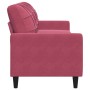 3-seater velvet sofa in burgundy red, 210 cm by , Sofas - Ref: Foro24-4007648, Price: 277,04 €, Discount: %