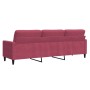 3-seater velvet sofa in burgundy red, 210 cm by , Sofas - Ref: Foro24-4007648, Price: 277,04 €, Discount: %