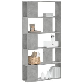 5-level gray wood and concrete bookshelf 80.5x23.5x162.5 cm by , Bookcases and shelves - Ref: Foro24-852774, Price: 80,76 €, ...