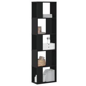 5-level black engineered wood bookshelf 45x23.5x162.5 cm by , Bookcases and shelves - Ref: Foro24-852781, Price: 62,46 €, Dis...