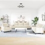 3-piece cream velvet sofa set with cushions by , Sofas - Ref: Foro24-3278439, Price: 662,66 €, Discount: %