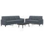 Set of sofas with 2 dark gray velvet cushions by , Sofas - Ref: Foro24-3278472, Price: 560,27 €, Discount: %