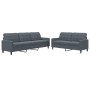 Set of sofas with 2 dark gray velvet cushions by , Sofas - Ref: Foro24-3278472, Price: 560,27 €, Discount: %