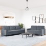 Set of sofas with 2 dark gray velvet cushions by , Sofas - Ref: Foro24-3278472, Price: 560,27 €, Discount: %