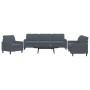 3-piece dark gray velvet sofa set with cushions by , Sofas - Ref: Foro24-3278432, Price: 720,68 €, Discount: %