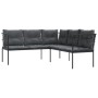 Gartensofa mit L-förmigen Kissen, aus schwarzem Stahl und Textilene. von , Outdoor-Sofas - Ref: Foro24-4008110, Preis: 333,02...