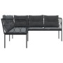 Gartensofa mit L-förmigen Kissen, aus schwarzem Stahl und Textilene. von , Outdoor-Sofas - Ref: Foro24-4008110, Preis: 333,02...