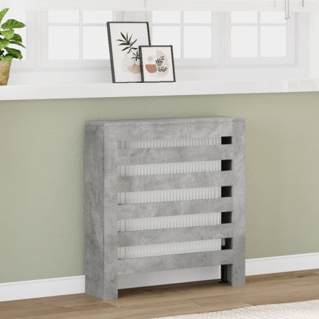 Engineered wood radiator cover in gray concrete, 78x20x82cm by , Accessories for heating radiators - Ref: Foro24-852684, Pric...