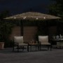 Garden umbrella with LED lights, brown steel pole, 269x269x235 cm. by , Umbrellas - Ref: Foro24-4005087, Price: 151,87 €, Dis...