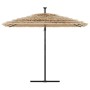 Garden umbrella with LED lights, brown steel pole, 269x269x235 cm. by , Umbrellas - Ref: Foro24-4005087, Price: 151,87 €, Dis...