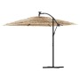 Garden umbrella with LED lights, brown steel pole, 269x269x235 cm. by , Umbrellas - Ref: Foro24-4005087, Price: 151,87 €, Dis...