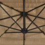 Garden umbrella with LED lights, brown steel pole, 269x269x235 cm. by , Umbrellas - Ref: Foro24-4005087, Price: 151,87 €, Dis...