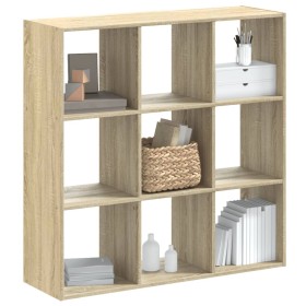 Engineered wood bookshelf in Sonoma oak, 102x32x102 cm. by , Bookcases and shelves - Ref: Foro24-852818, Price: 83,99 €, Disc...