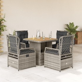 Garten-Essgruppe, 5-teilig, mit grauen Polstern aus synthetischem Rattan von , Gartensets - Ref: Foro24-3262914, Preis: 528,6...