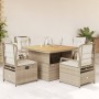 Garten-Essgruppe 5-teilig mit Kissen aus synthetischem Rattan in Beige. von , Gartensets - Ref: Foro24-3262921, Preis: 602,33...