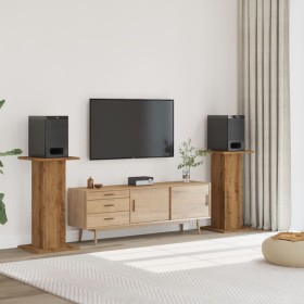 Soportes altavoces 2 uds madera roble artesano 30x30x80 cm de , Soportes para altavoces - Ref: Foro24-852671, Precio: 74,00 €...