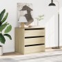 Corner chest of drawers made of engineered wood in Sonoma oak, measuring 60x41x58 cm. by , Drawers - Ref: Foro24-852845, Pric...