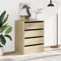 Corner chest of drawers made of engineered wood in Sonoma oak, measuring 60x41x76 cm. by , Drawers - Ref: Foro24-852872, Pric...