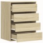 Corner chest of drawers made of engineered wood in Sonoma oak, measuring 60x41x76 cm. by , Drawers - Ref: Foro24-852872, Pric...