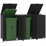 Black steel 3-trash container shed 207x79x117 cm by , Waste container supports - Ref: Foro24-3279978, Price: 683,65 €, Discou...