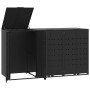 Black steel 3-trash container shed 207x79x117 cm by , Waste container supports - Ref: Foro24-3279978, Price: 683,65 €, Discou...