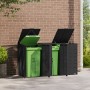 Black steel 3-trash container shed 207x79x117 cm by , Waste container supports - Ref: Foro24-3279978, Price: 683,65 €, Discou...