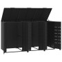 Black steel 3-trash container shed 207x79x117 cm by , Waste container supports - Ref: Foro24-3279978, Price: 683,65 €, Discou...