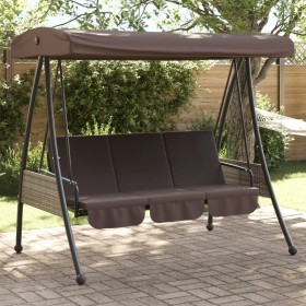 Garden swing bench with adjustable brown coffee steel canopy by , Garden rockers - Ref: Foro24-4008897, Price: 237,74 €, Disc...