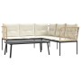 Gartensofa mit schwarzen Kissen aus Stahl und Textilene von , Gartensets - Ref: Foro24-3283748, Preis: 415,76 €, Rabatt: %