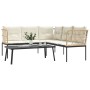 Gartensofa mit schwarzen Kissen aus Stahl und Textilene von , Gartensets - Ref: Foro24-3283748, Preis: 415,66 €, Rabatt: %