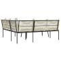 Gartensofa mit schwarzen Kissen aus Stahl und Textilene von , Gartensets - Ref: Foro24-3283748, Preis: 415,76 €, Rabatt: %