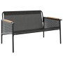 Garden bench with black steel cushions 116 cm by , Garden sets - Ref: Foro24-4009303, Price: 167,42 €, Discount: %