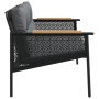 Garden bench with black steel cushions 116 cm by , Garden sets - Ref: Foro24-4009303, Price: 167,42 €, Discount: %