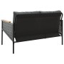 Garden bench with black steel cushions 116 cm by , Garden sets - Ref: Foro24-4009303, Price: 167,42 €, Discount: %