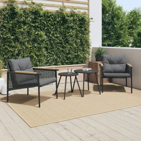 Garden chairs with cushions 2 units black steel by , Garden sets - Ref: Foro24-4009301, Price: 223,58 €, Discount: %