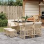 9-piece garden dining set with beige synthetic rattan cushions by , Garden sets - Ref: Foro24-3210778, Price: 404,90 €, Disco...