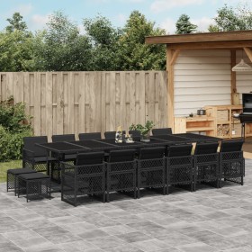 Garden furniture set 17 pieces with black synthetic rattan cushions by , Garden sets - Ref: Foro24-3210823, Price: 1,00 €, Di...