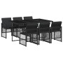 7-piece garden dining set with black synthetic rattan cushions by , Garden sets - Ref: Foro24-3210727, Price: 428,69 €, Disco...