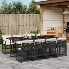 9-piece garden dining set with black synthetic rattan cushions by , Garden sets - Ref: Foro24-3210738, Price: 571,02 €, Disco...