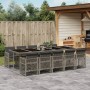 Garten-Essgruppe 11-teilig mit grauen Polstern aus synthetischem Rattan. von , Gartensets - Ref: Foro24-3210752, Preis: 822,9...